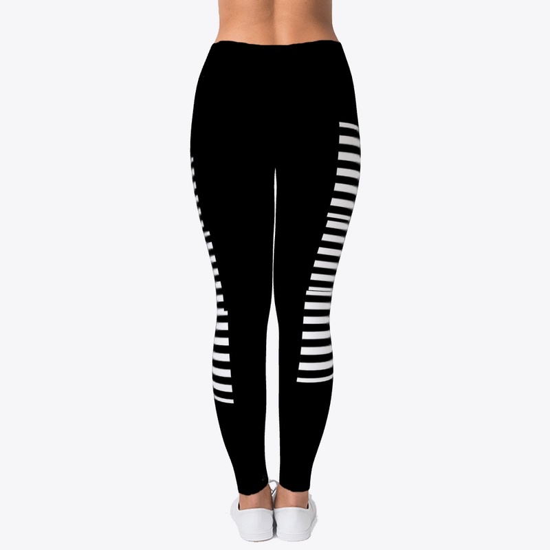 Striped black leggings