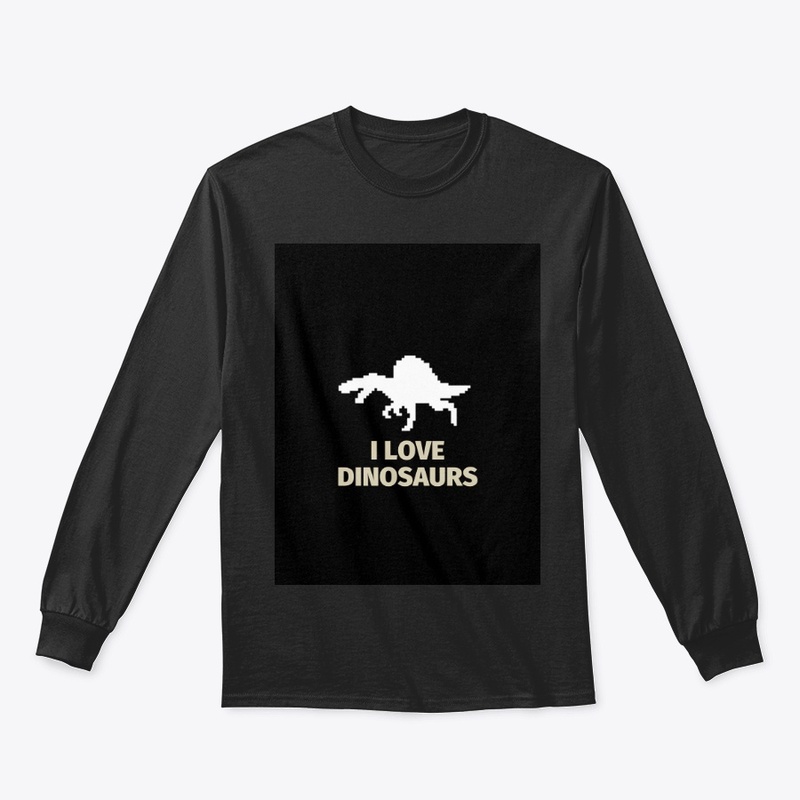 Pixel Art Dinosaur 1 Black