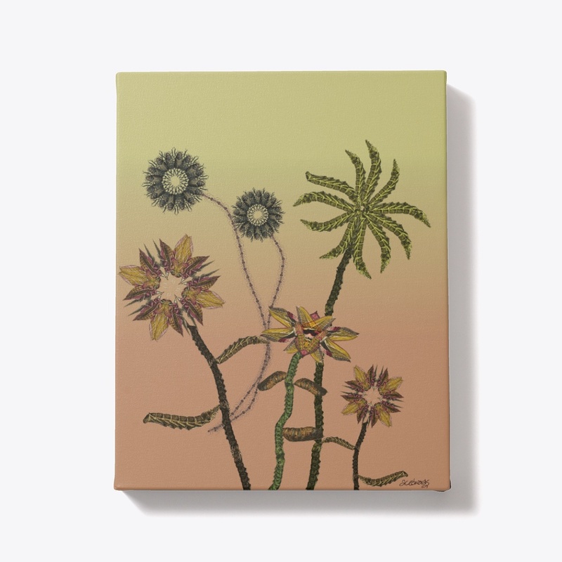 Caterpillar, Moth & Ant Floral Print