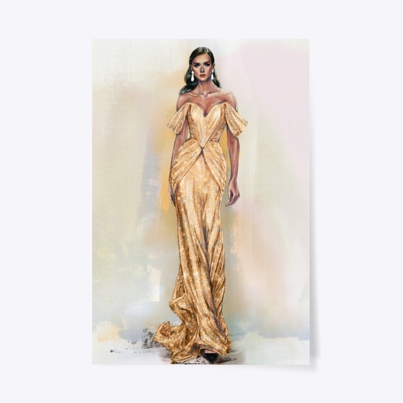 Gold Dressed Fashion Wall Art