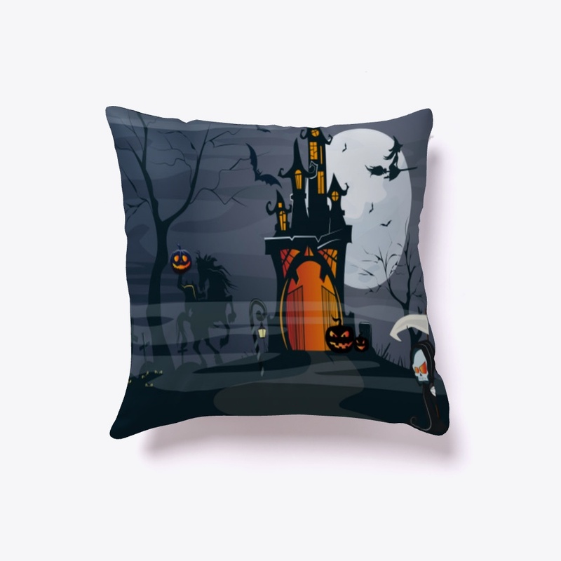 The Haunted House Pillow