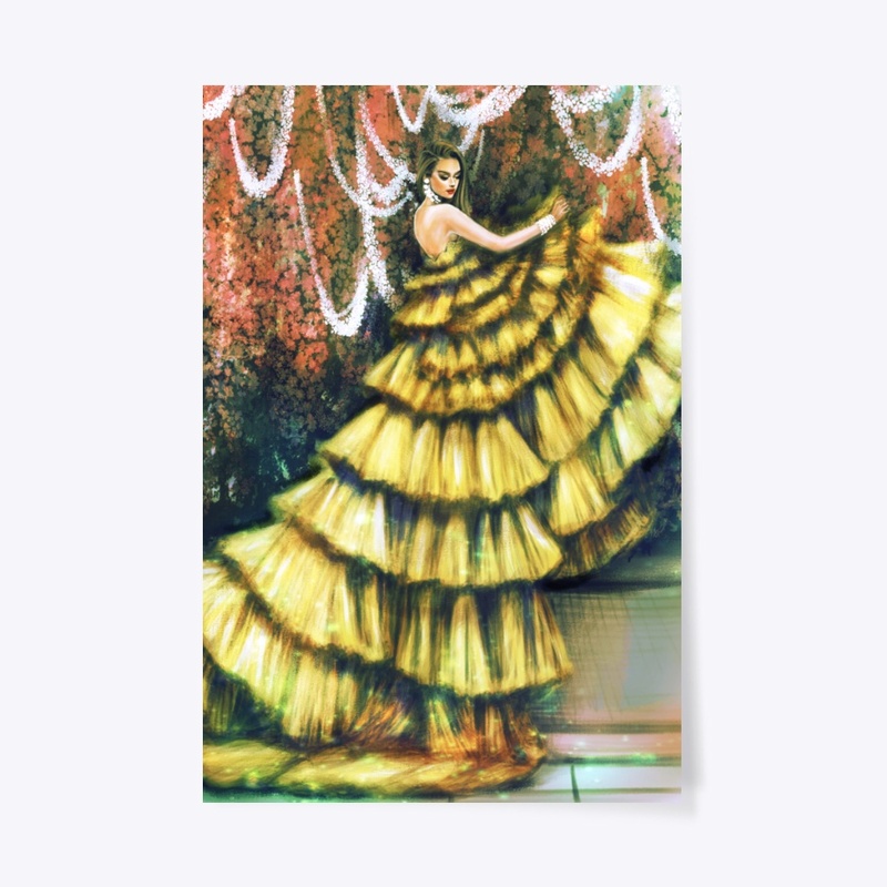Yellow Tulle Dressed Girl 