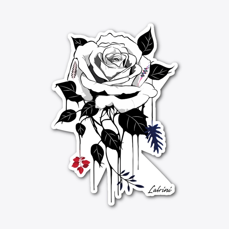 cool white and black rose flower design 