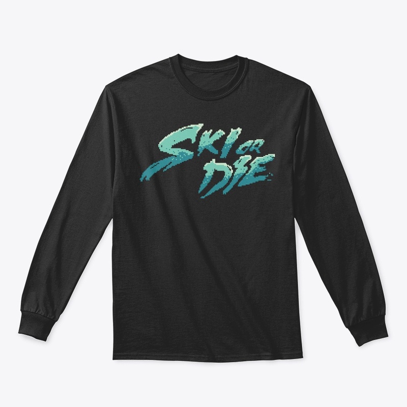 Ice Sunset Ski or die Pixel art Logo