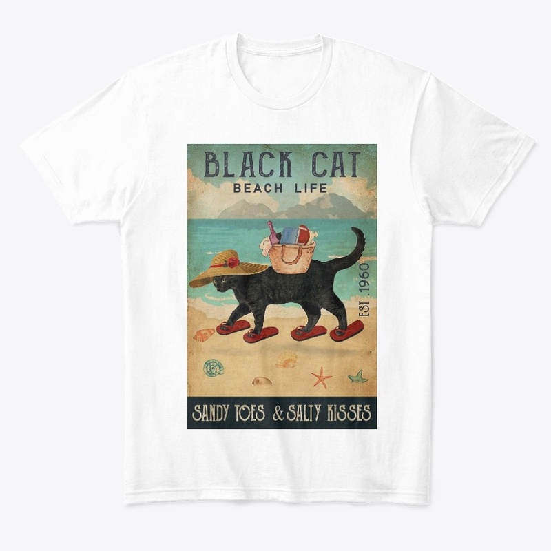 Beach Life Sandy Toes Black Cat 
