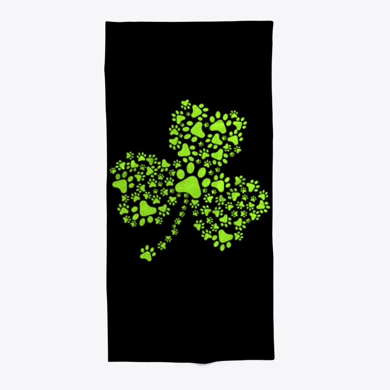 Funny St Patrick's Day Dog Paw Shamrock