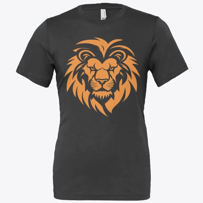 Simple orange lion head silhouette logo