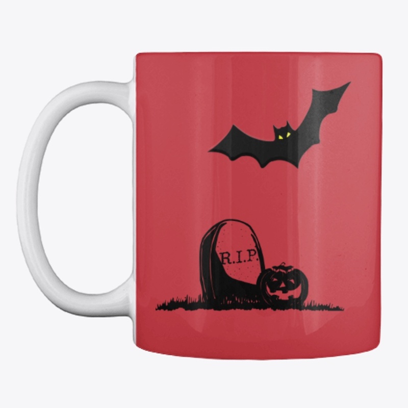 Gravestone, Pumpkin, Bat and a Ghost