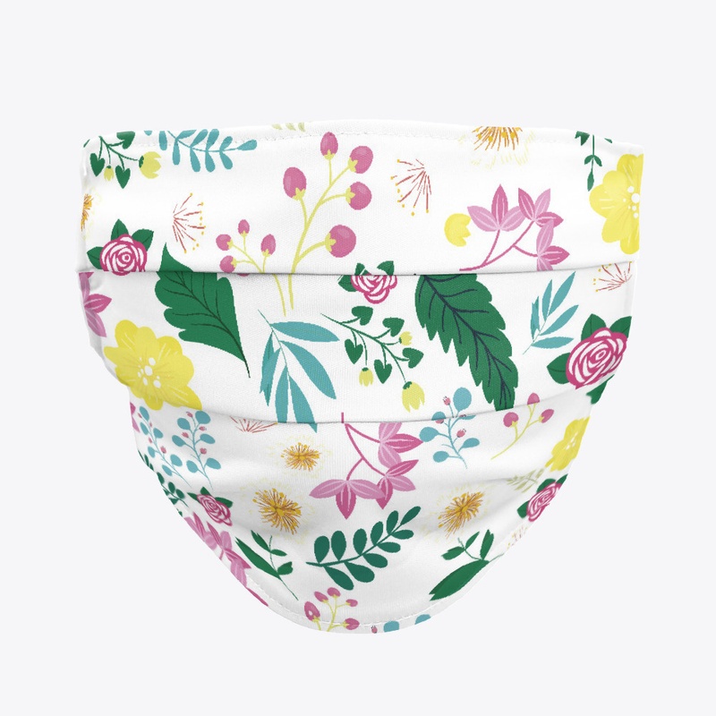 watercolor floral face mask