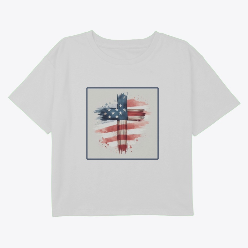 Flag Cross July 4th Tee