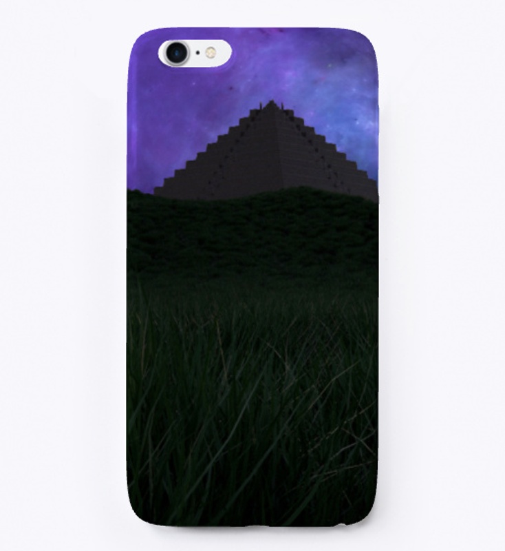 pyramid landscape and cosmos background