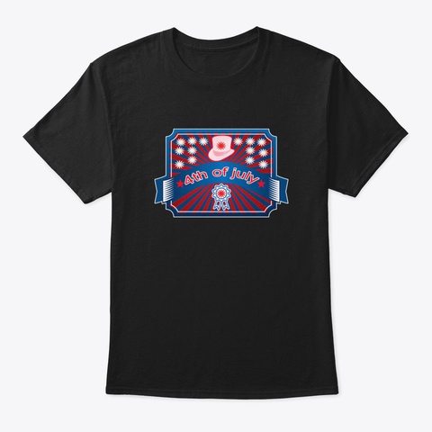 4 Th Of July Pgn61 Black T-Shirt Front