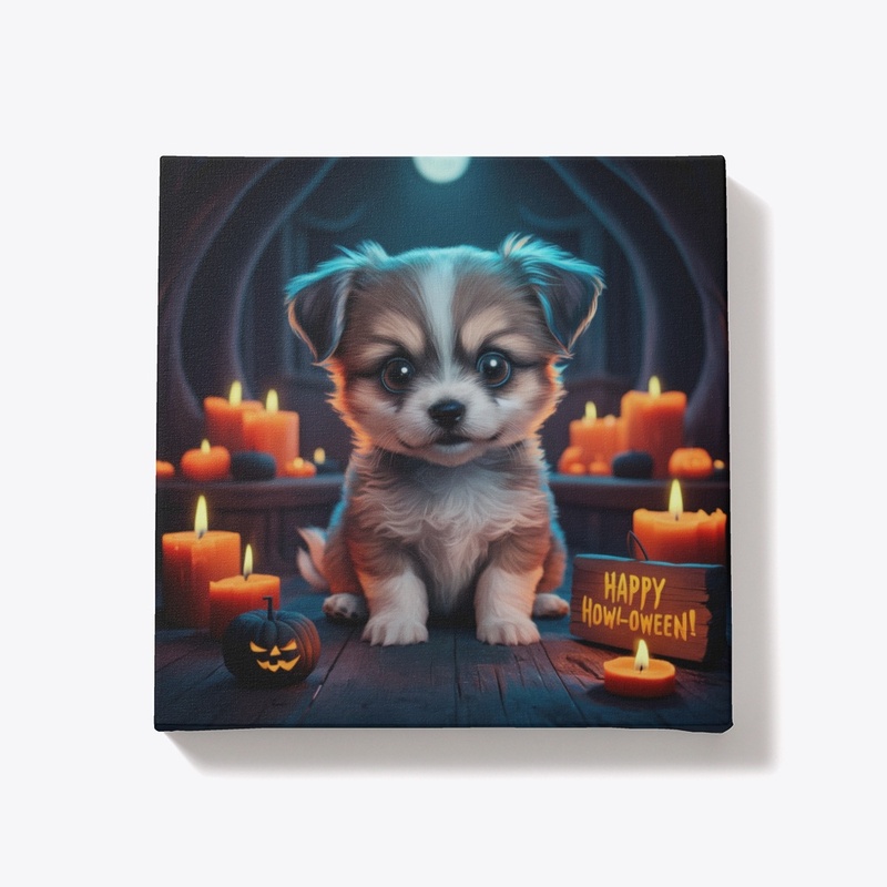 Happy Howl-oween Dog Canvas