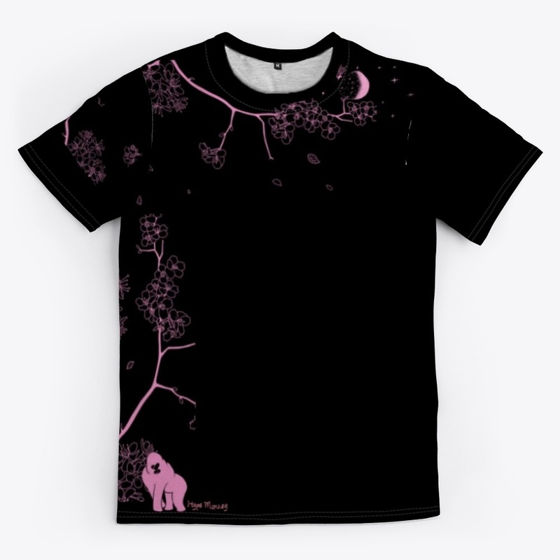 Black and Pink Cherry Blossom Shirt