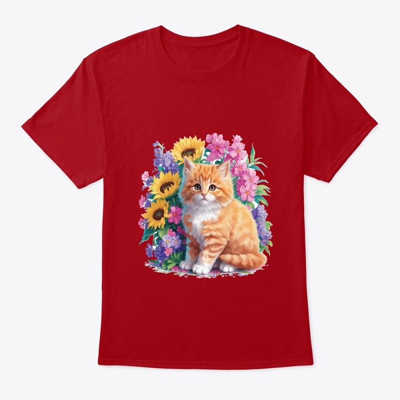 Kitten Amid the Cherry t-shirt design