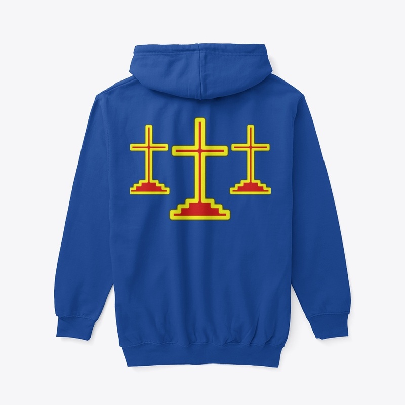 3 crosses zip up hoodie