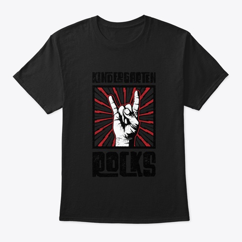 Kindergarten Rocks   Red   Barn Shirt Us Black T-Shirt Front