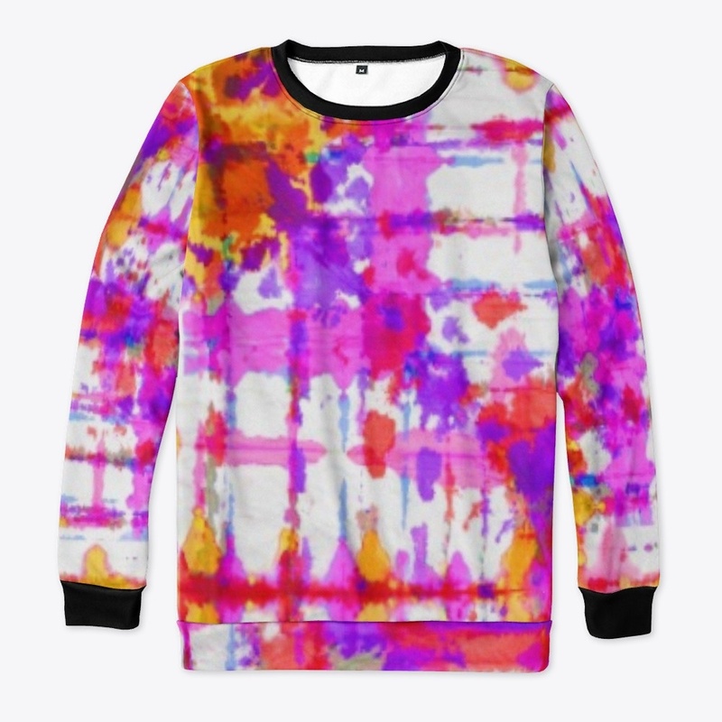 Pink Red White Geometric Shibori Tie Dye