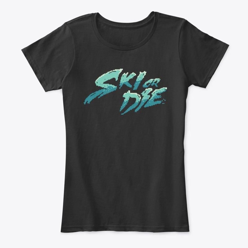 Ice Sunset Ski or die Pixel art Logo