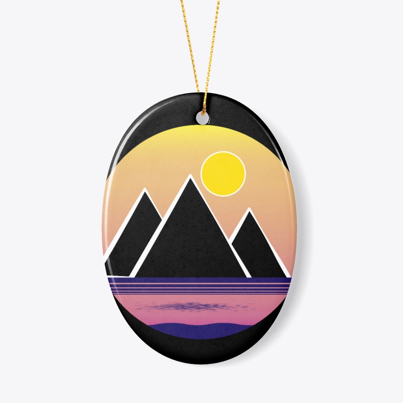 three mountain with the sun