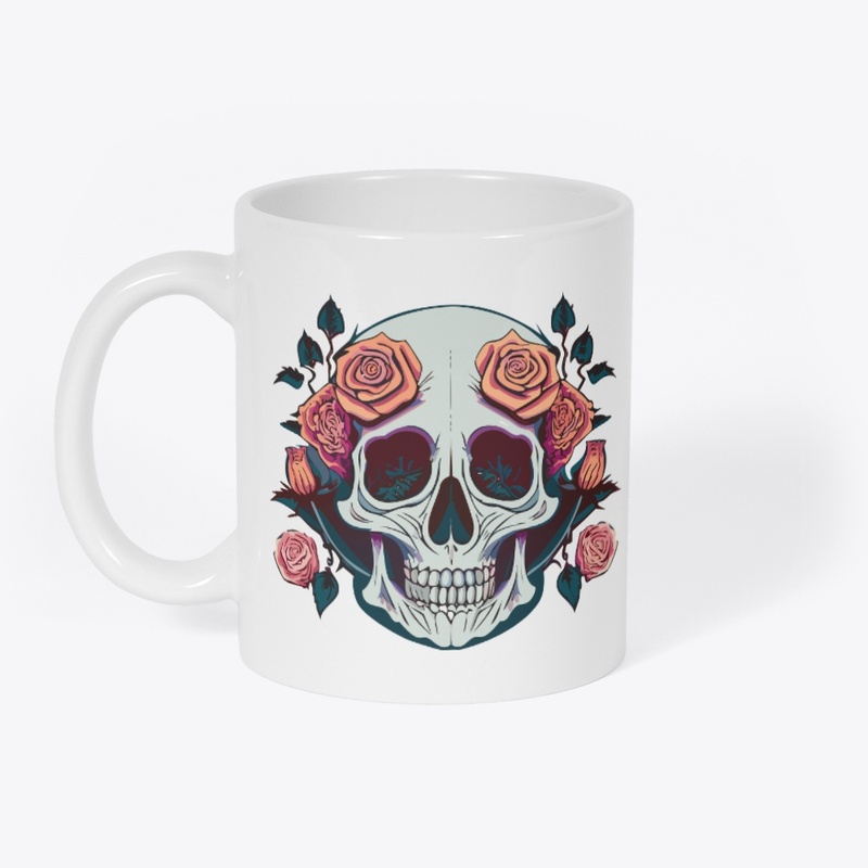 skull with roses