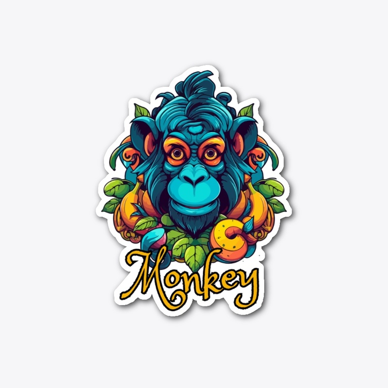 Black Blue Illustrated Monkey Adventure 