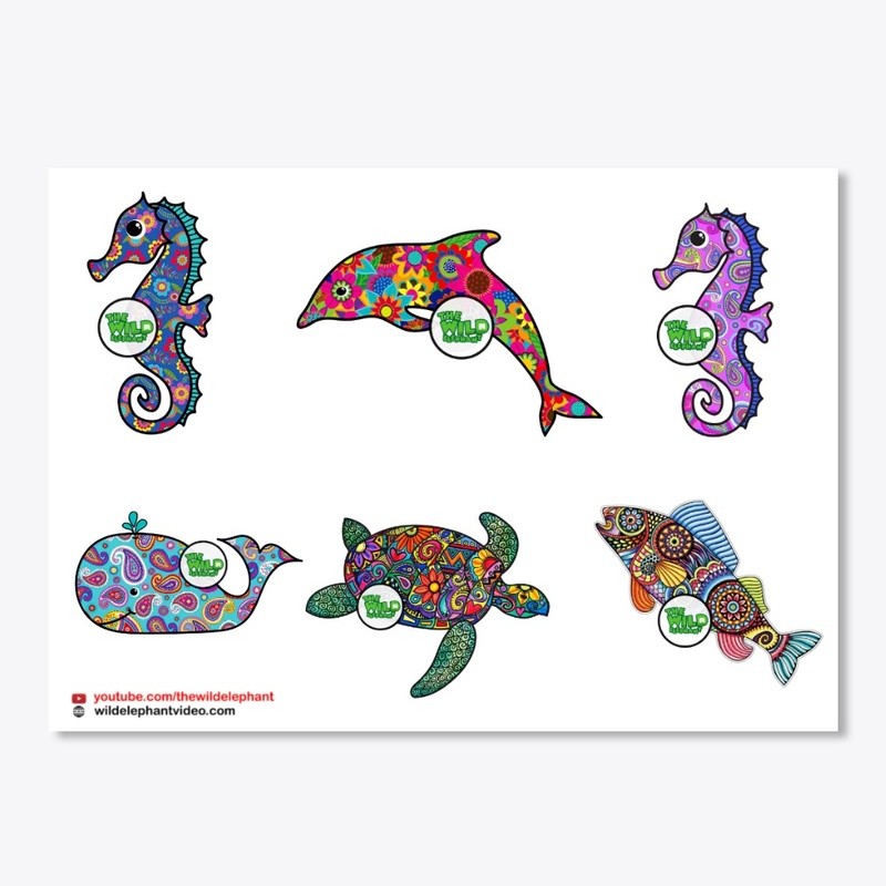 Ocean Nautical Beach Animal Stickers