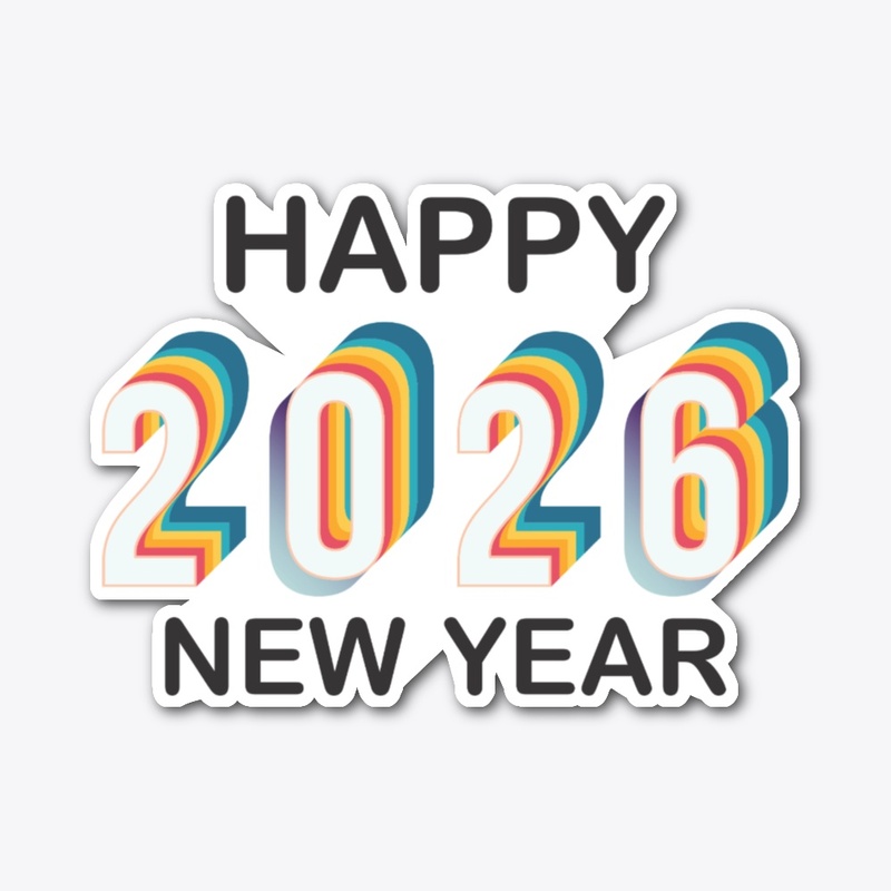 Happy 2026 new year design