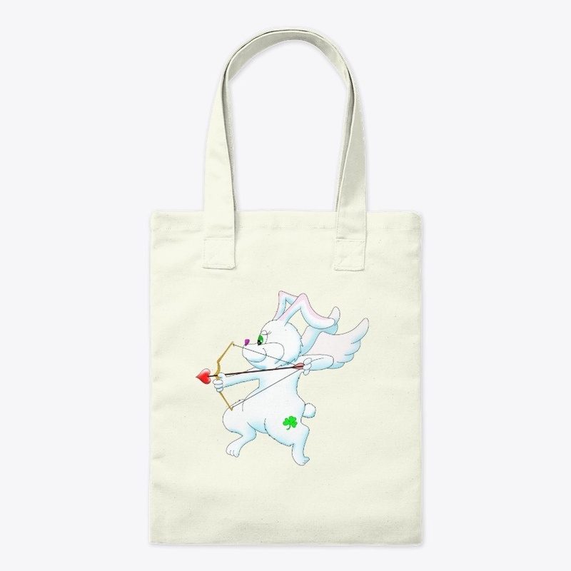 Easter Bunny Cupid with Shamrock Tattoo
