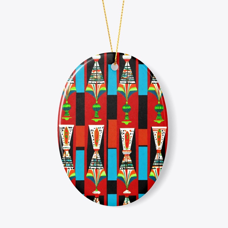 Vibrant Geometric Totem Pattern