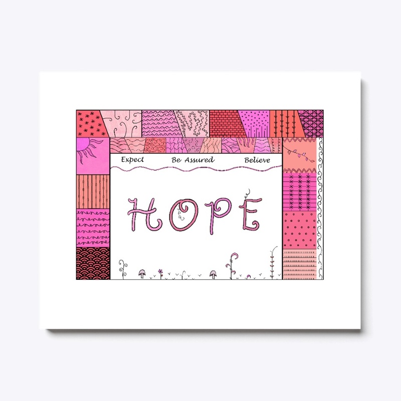 Hope Word Art in Pink