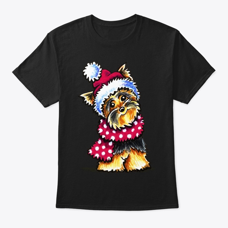 Yorkie Happy Winter Hat Scarf Zipped fit