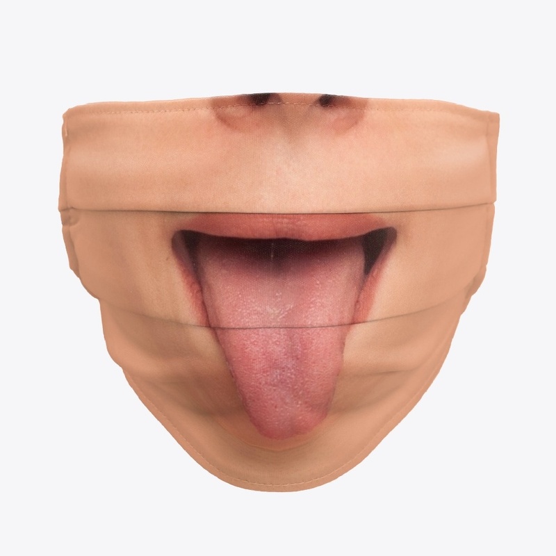 Tongue Out Boy Funny Face Mask