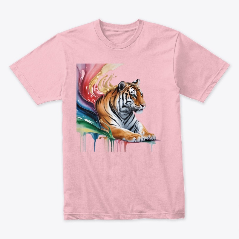 Tiger Emerging from Vibrant Paint Splash
