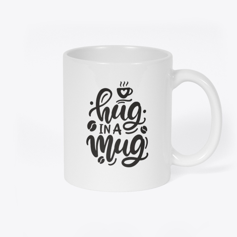 Hug in a white mug express your love