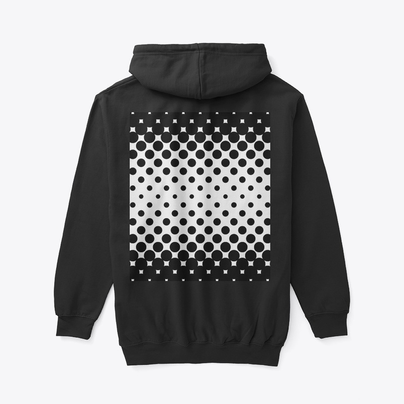 Black polka dots all over design