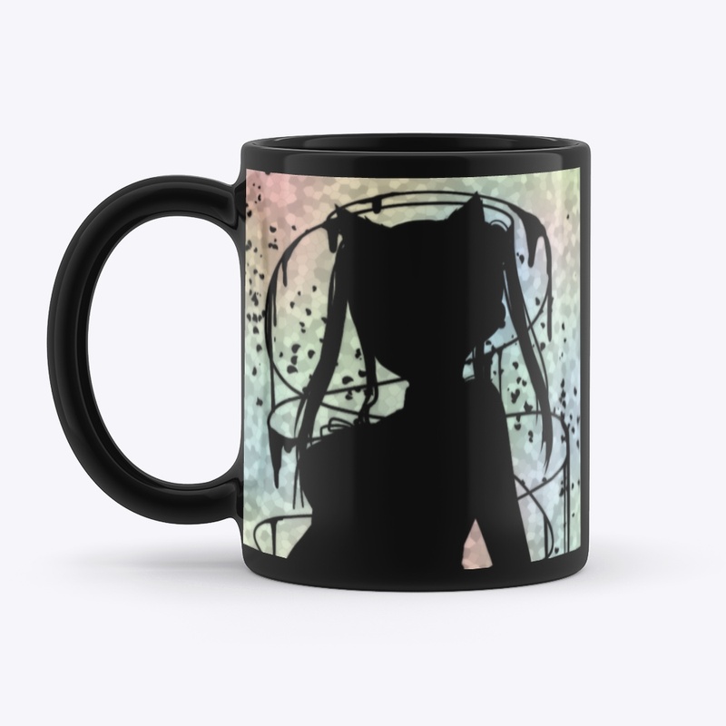 Cat lady silhouette