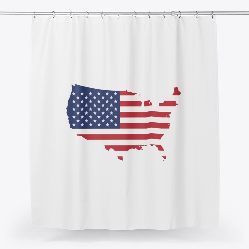 USA Flag in Map