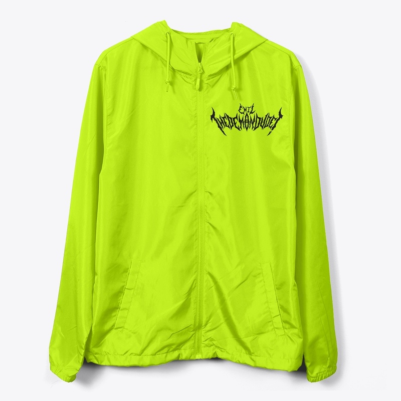 Black Logo Full-Zip Windbreaker