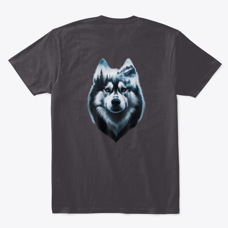 Siberian Husky Forest Nature Art Tee