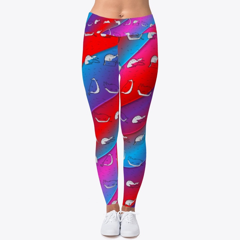 Cats Doind Yoga Psychedelic