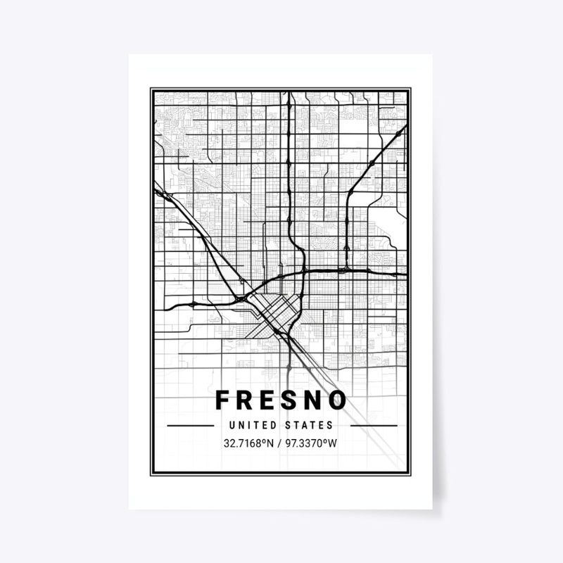 Fresno Light City Map
