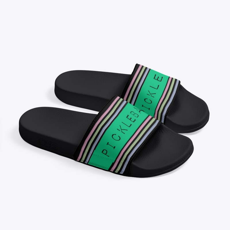 Pickleball-themed Green Slippers