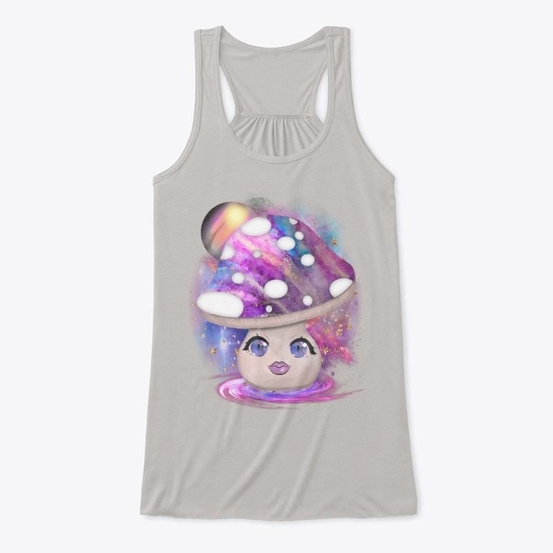 Cosmic mushroom. Funny space girl