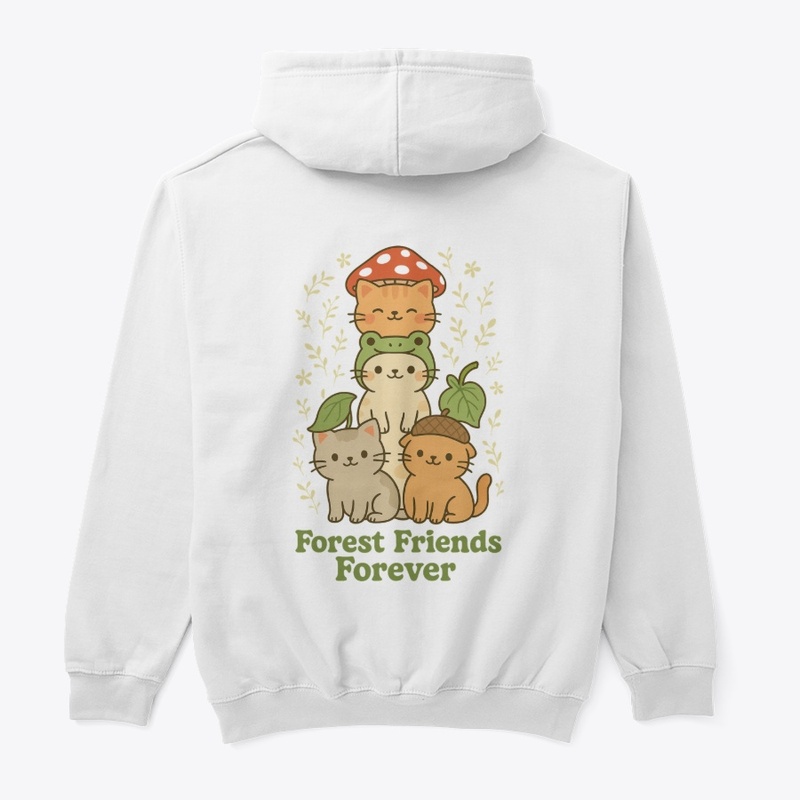 Forest Friend - Cute Frog Hat Cat Tee