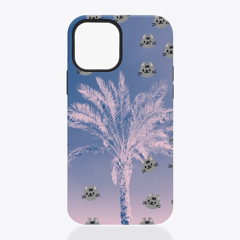 Cats & Retro Palm Tree Phone Case