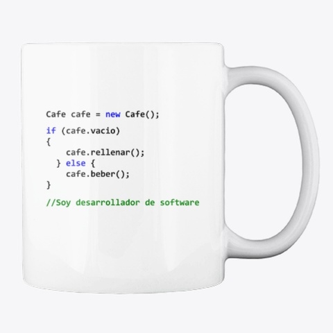 Taza Cafe Programador White Camiseta Back