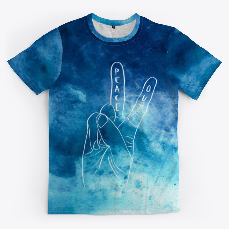 BLUE TIE DYE PEACE OUT | WHITE LOGO