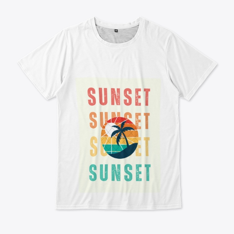 Sunset Vibe White T-Shirt (customizable)