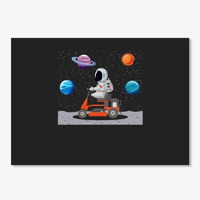 Astronaut Lawnmowing Moon Universe Gift